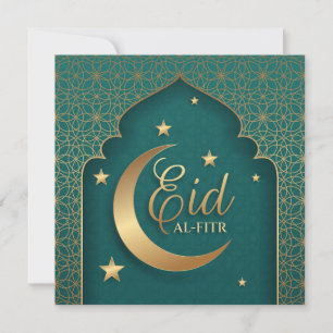 Cartes Pour Fêtes Annuelles Joyeux Aïd Moubarak Crescent Étoiles Motif arabe