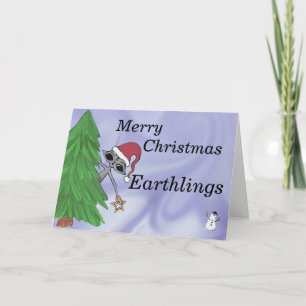 Cartes Pour Fêtes Annuelles Joyeux Alien de Noël Earthlings
