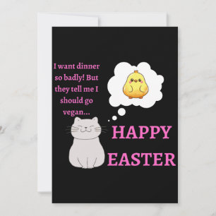 Cartes Pour Fêtes Annuelles Joyeux Amoureux de les chats de Pâques et Vegans -