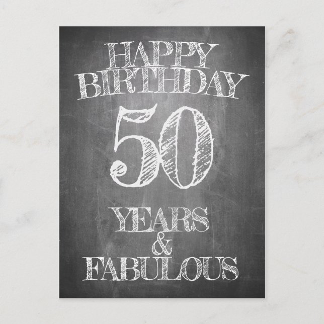 Cartes Pour Fêtes Annuelles Joyeux anniversaire - 50 ans et fabuleux (Devant)