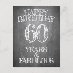 Cartes Pour Fêtes Annuelles Joyeux Anniversaire - 60 Ans & Fabuleux sur tablea
