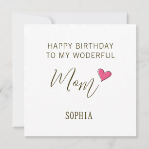 Cartes Pour Fêtes Annuelles Joyeux Anniversaire à Ma Merveilleuse Maman – Pers