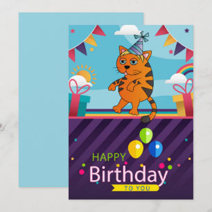 Cartes Pour Fêtes Annuelles Joyeux anniversaire à vous Chat