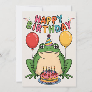 Cartes Pour Fêtes Annuelles Joyeux Anniversaire Amis Famille Drôle Grenouille