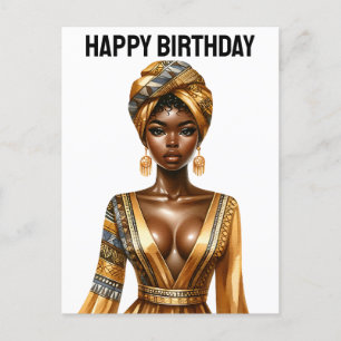 Cartes Pour Fêtes Annuelles Joyeux anniversaire, belle, reine noire, melanin p