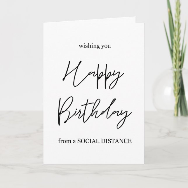 Cartes Pour Fêtes Annuelles Joyeux anniversaire de la distance sociale (Devant)