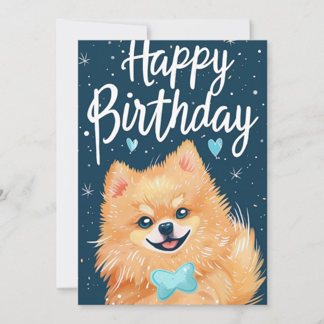 Cartes Pour Fêtes Annuelles Joyeux anniversaire de Poméranie (Devant)