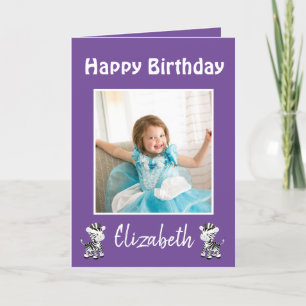 Cartes Pour Fêtes Annuelles Joyeux anniversaire fille photo violet