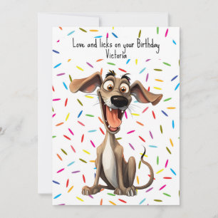 Cartes Pour Fêtes Annuelles Joyeux anniversaire 🐶 fou 🤪 whippet