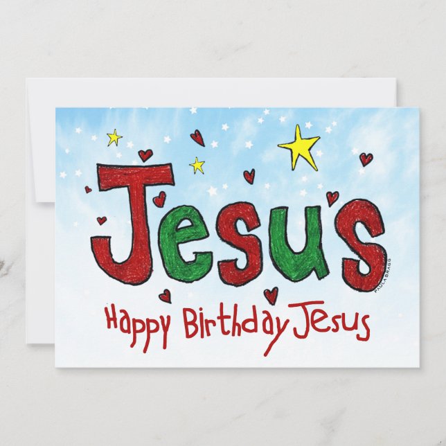 Cartes Pour Fêtes Annuelles Joyeux anniversaire Jésus (Devant)