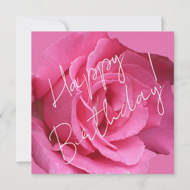 Cartes Pour Fêtes Annuelles Joyeux anniversaire joli rose rose floral boho cla (Devant)