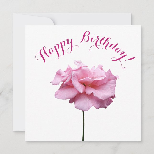 Cartes Pour Fêtes Annuelles Joyeux anniversaire joli rose rose simple style fu (Devant)