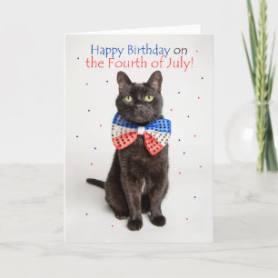 Cartes Pour Fêtes Annuelles Joyeux Anniversaire le 4 Juillet Cute Cat Humour