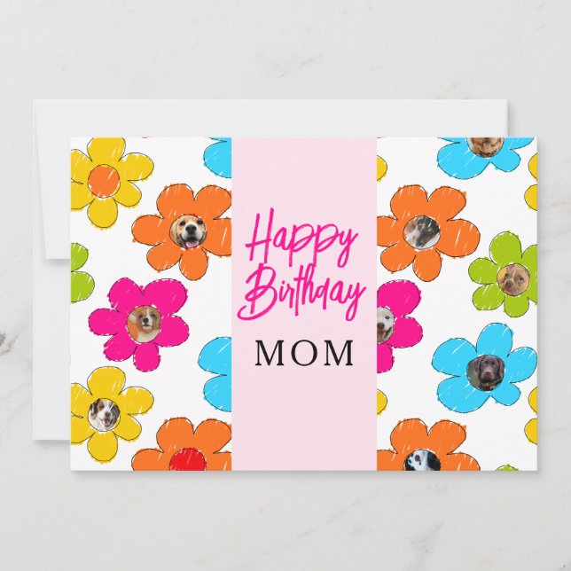 Cartes Pour Fêtes Annuelles Joyeux anniversaire Maman mignonne Flower Chig Pho (Devant)