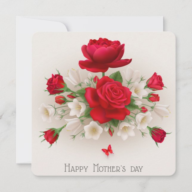 Cartes Pour Fêtes Annuelles Joyeux anniversaire maman Roses (Devant)