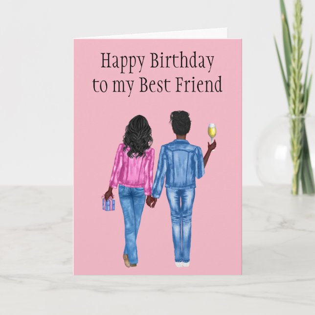 Cartes Pour Fêtes Annuelles Joyeux anniversaire meilleur ami afro-américain (Devant)