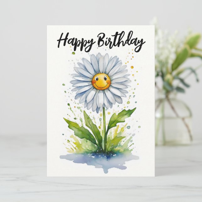 Cartes Pour Fêtes Annuelles Joyeux Anniversaire mignon Souriant Maisy (Debout devant)