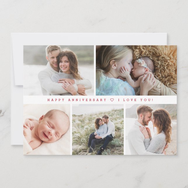Cartes Pour Fêtes Annuelles Joyeux anniversaire moderne Famille personnalisée  (Devant)