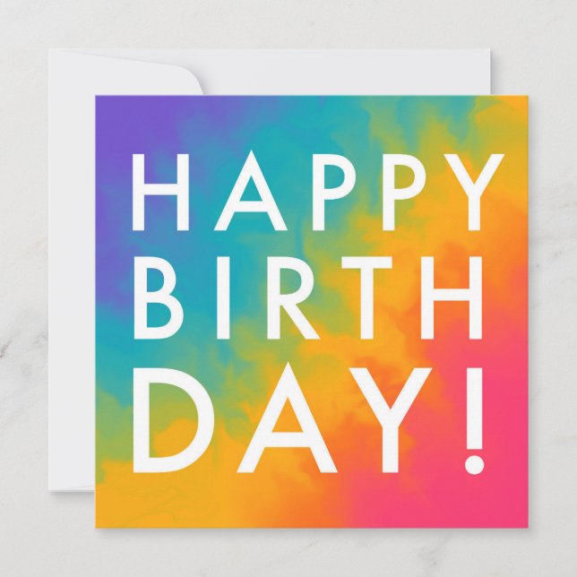 Cartes Pour Fêtes Annuelles Joyeux Anniversaire moderne Peinture arc-en-ciel s (Devant)