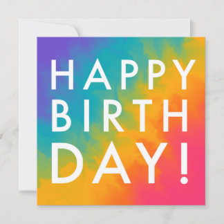 Cartes Pour Fêtes Annuelles Joyeux Anniversaire moderne Peinture arc-en-ciel s