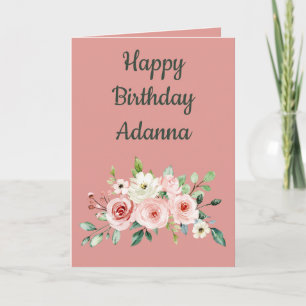 Cartes Pour Fêtes Annuelles Joyeux anniversaire mon amour aquarelle rose flora