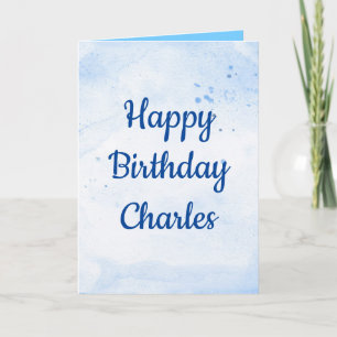 Cartes Pour Fêtes Annuelles Joyeux anniversaire mon thème bleu amour pour lui