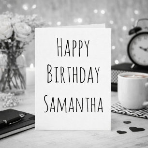 Cartes Pour Fêtes Annuelles Joyeux Anniversaire Noir et Blanc Pour Elle