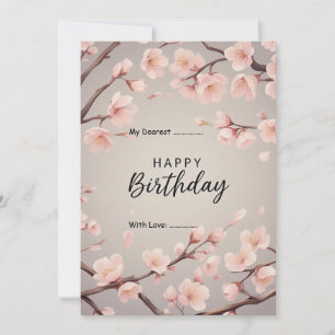 Cartes Pour Fêtes Annuelles Joyeux anniversaire personnalisable Digital Floral