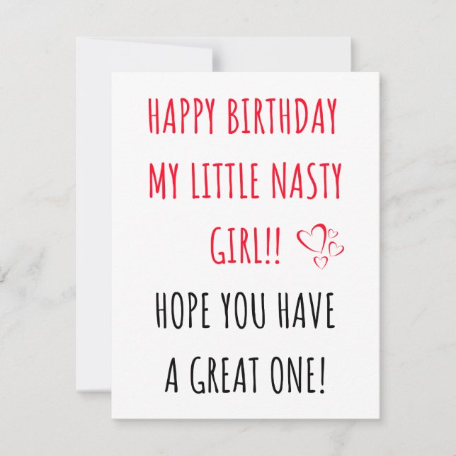 Cartes Pour Fêtes Annuelles Joyeux anniversaire petite fille méchante (Devant)