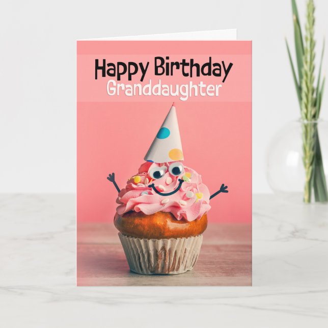 Cartes Pour Fêtes Annuelles Joyeux anniversaire petite-fille mignonne Cupcake (Devant)