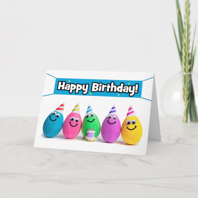 Cartes Pour Fêtes Annuelles Joyeux Anniversaire Pour N'Importe Qui Humour Oeuf (Devant)