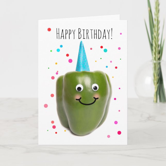 Cartes Pour Fêtes Annuelles Joyeux Anniversaire Pour N'Importe Qui Poivre Drôl (Devant)