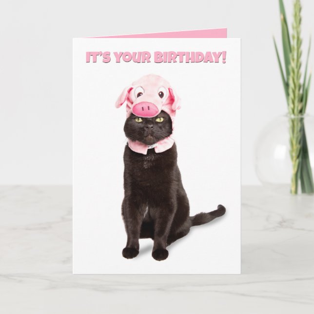 Cartes Pour Fêtes Annuelles Joyeux Anniversaire pour tout le monde Drôle Chat  (Devant)