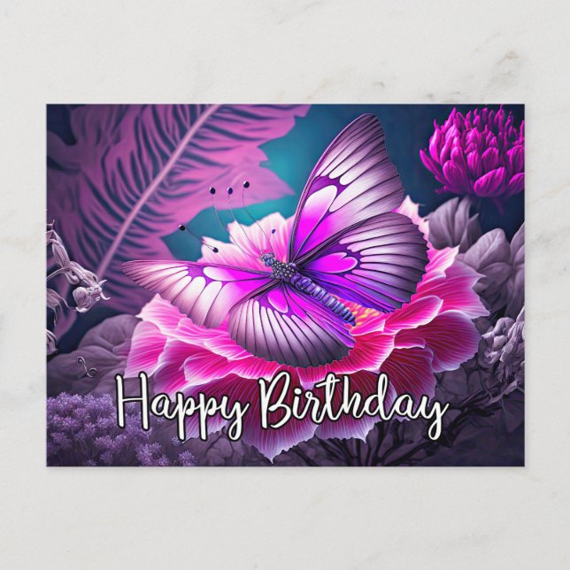 Cartes Pour Fêtes Annuelles Joyeux Anniversaire Rustique Reting Papillon Desig (Devant)