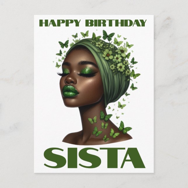 Cartes Pour Fêtes Annuelles Joyeux anniversaire Sista black girl magie melanin (Devant)