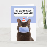 Joyeux Anniversaire Snarky Chat dans Masque Visage