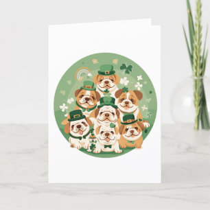 Cartes Pour Fêtes Annuelles Joyeux anniversaire St. Patrick's Day Bouledogues