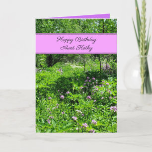 Cartes Pour Fêtes Annuelles Joyeux anniversaire Tante Fleurs et flux