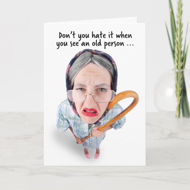 Cartes Pour Fêtes Annuelles Joyeux Anniversaire Vieillir Humour (Devant)