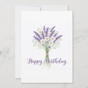 Cartes Pour Fêtes Annuelles Joyeux anniversaire Voilet Fleurs Digital