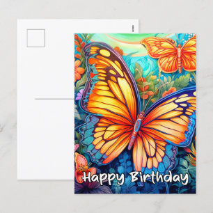 Cartes Pour Fêtes Annuelles Joyeux anniversaire Whimsical Butterfly Design