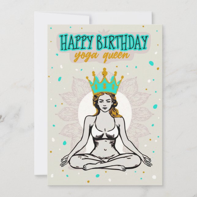 Cartes Pour Fêtes Annuelles Joyeux Anniversaire Yoga Queen Card (Devant)