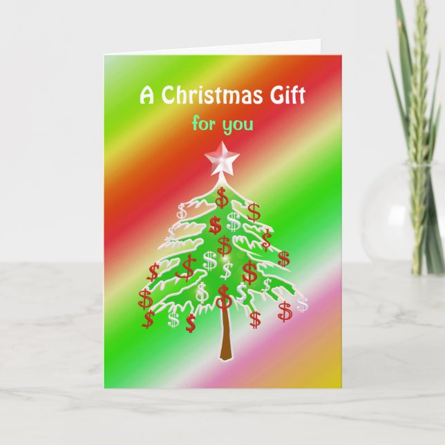 Cartes Pour Fêtes Annuelles Joyeux Arbre de Noël - Arbre Enfermé (Devant)