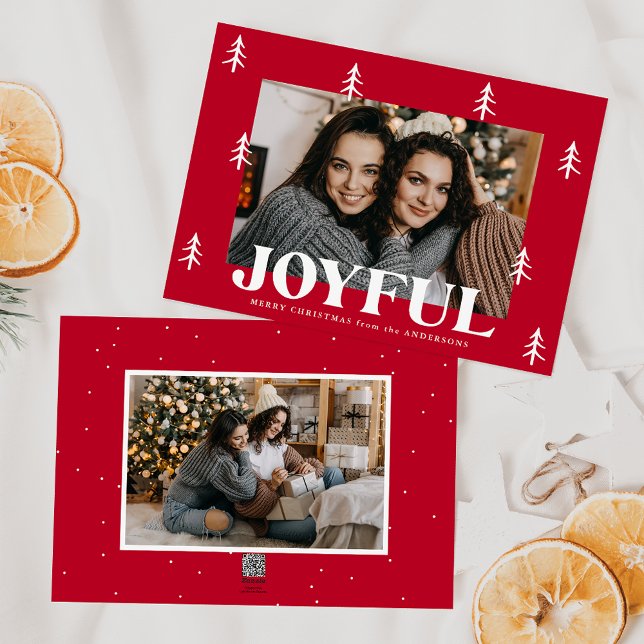 Cartes Pour Fêtes Annuelles Joyeux arbres Rouge 2 photo (Créateur téléchargé)