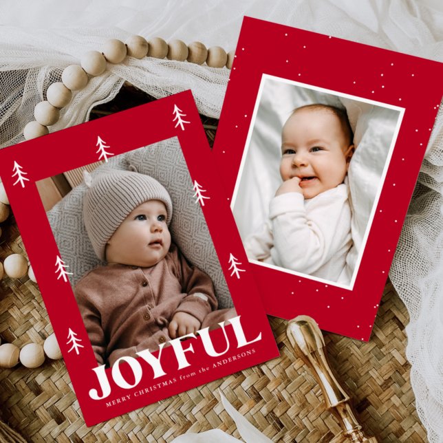 Cartes Pour Fêtes Annuelles Joyeux arbres Rouge 2 photo (Créateur téléchargé)