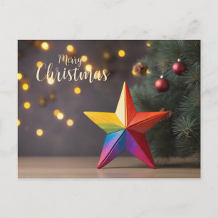 Cartes Pour Fêtes Annuelles Joyeux arc-en-ciel coloré Star de Noël