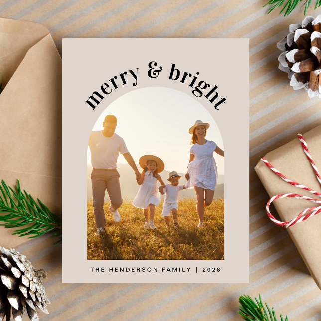 Cartes Pour Fêtes Annuelles Joyeux Arche de Noël 2 Photo (Capture the essence of the holiday season and share the warmth of your love and laughter)