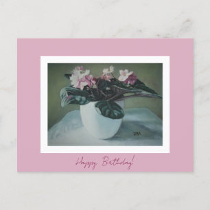 Cartes Pour Fêtes Annuelles Joyeux art d'anniversaire vintage fleurs roses Car