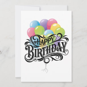 Cartes Pour Fêtes Annuelles Joyeux Balloons Rétro Card Anniversaire
