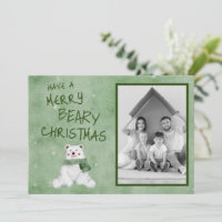 Joyeux Beary Ours polaire de Noël en écaille verte